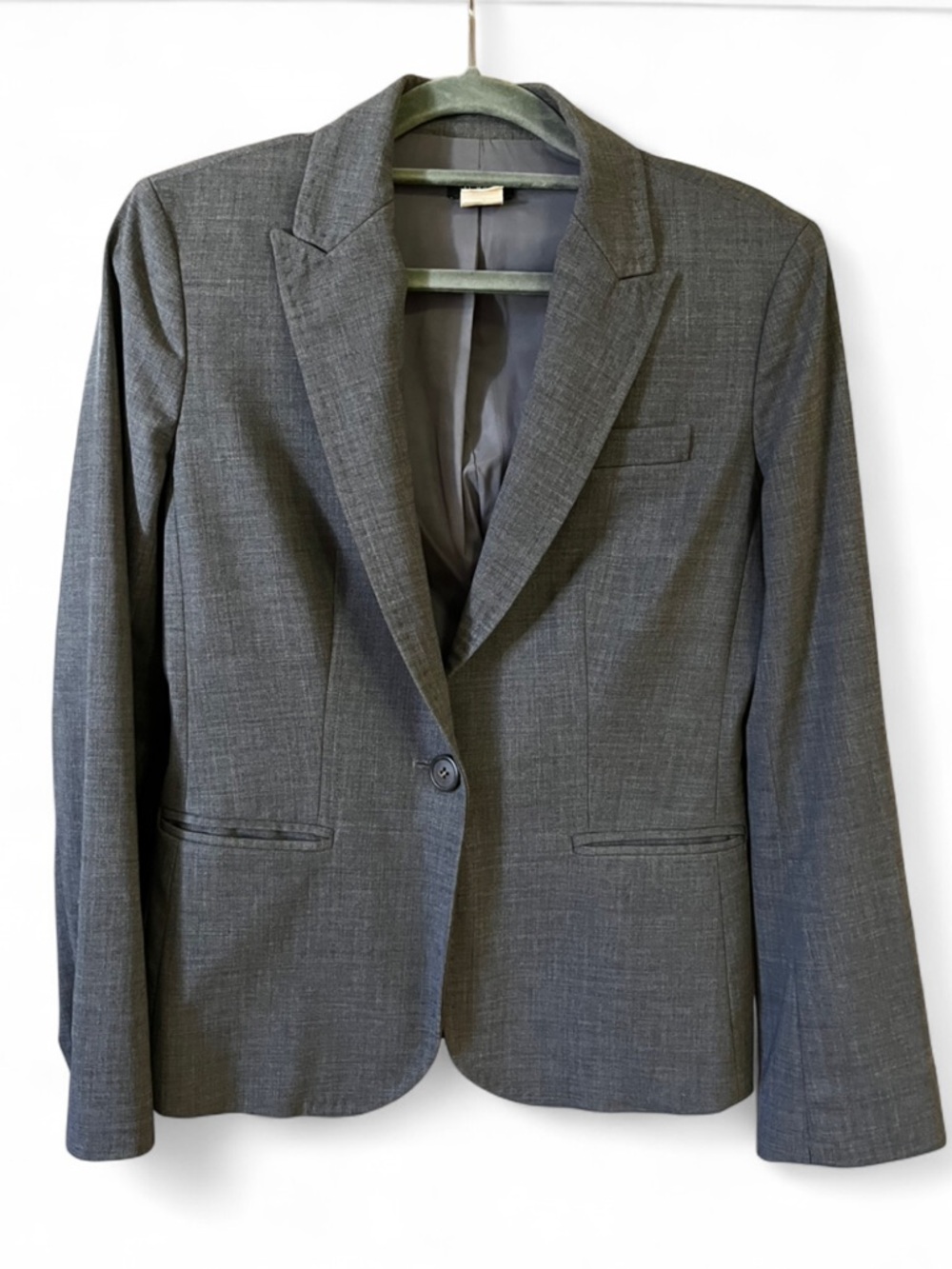 J. Crew Wool Blazer Charcoal Gray Tailored Single-Button Classic Elegant P2